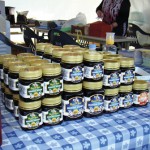 Stand coreano expondo mel da Nova Zelândia para venda (mel de manuka e de morango)