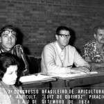 1974 - Participação de Luiz Zovaro (centro) do 3o Congresso Brasileiro de Apicultura - Piracicaba/SP